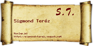 Sigmond Teréz névjegykártya